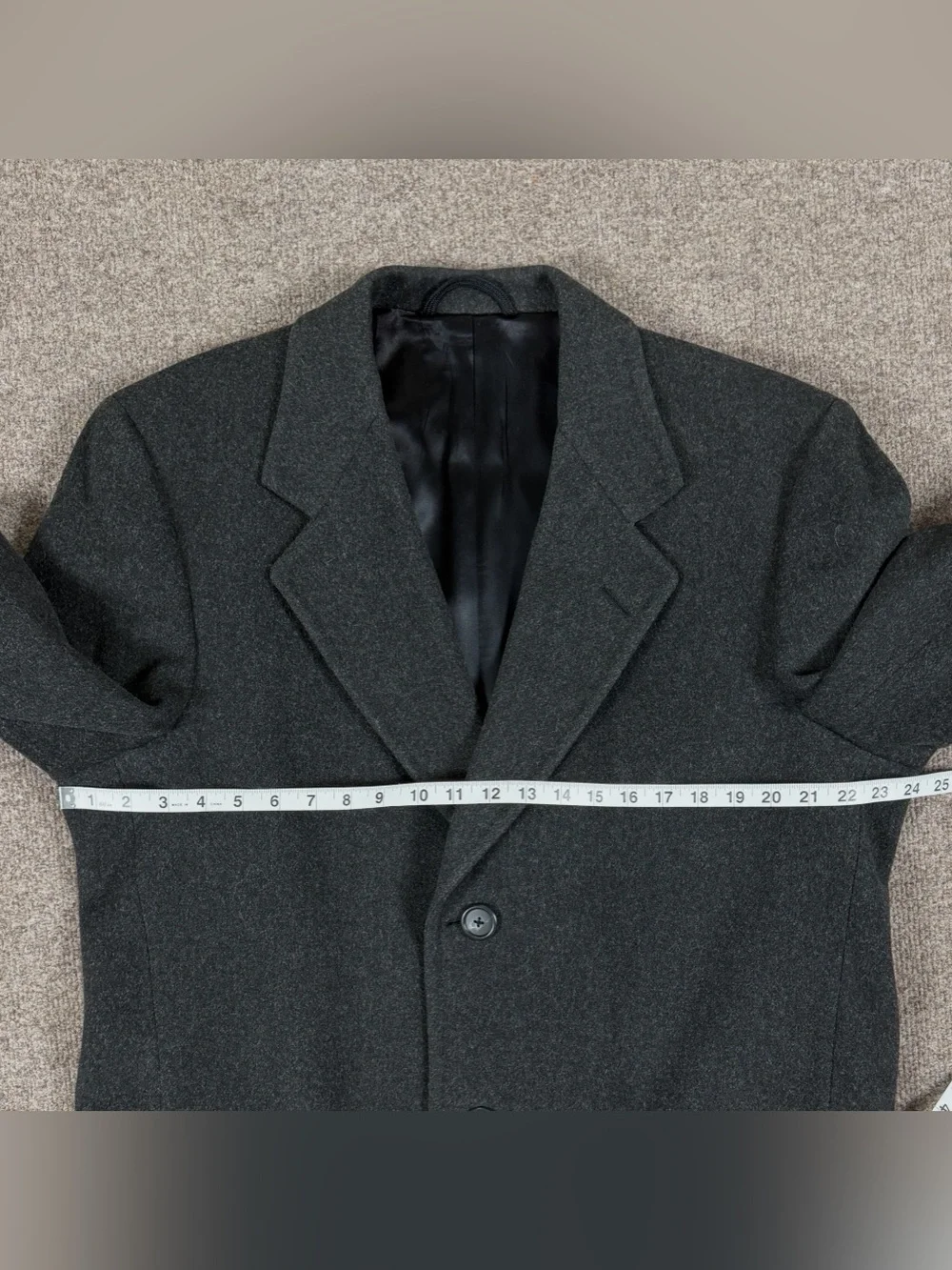 Vintage Hart Schaffner & Marx Grey Long Wool Overcoat Men’s Large Winter Coat